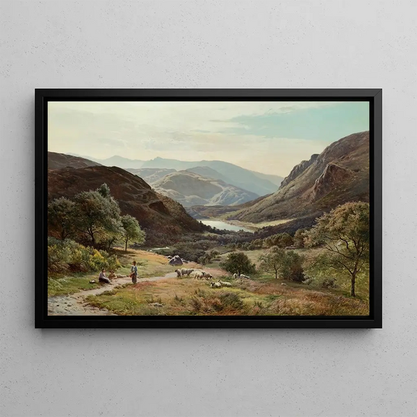Rydal Water Painting - Sidney Richard Percy — framed artwork on a wall