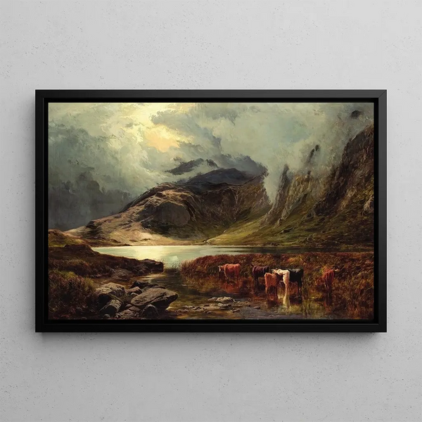 Stickledale Tarn Westmorland - Sidney Richard Percy — framed artwork on a wall