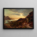 Sunset over the estuary - Sidney Richard Percy — framed artwork on a wall