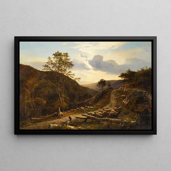 The Shepherdess's Rest - Sidney Richard Percy — framed artwork on a wall