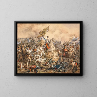 The Archduke Charles at the Battle of Aspern - Siegmund L'Allemand — framed artwork on a wall