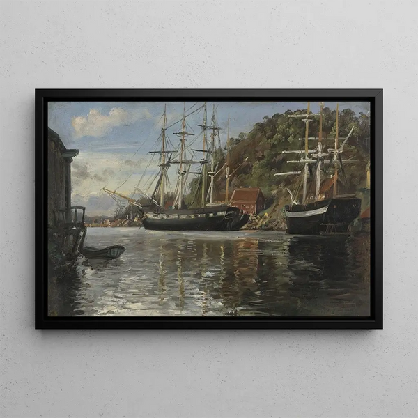 From the port of Arendal - Siegwald Dahl — framed artwork on a wall