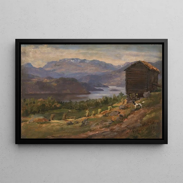 Hjelle dans le Valdres - Siegwald Dahl — framed artwork on a wall