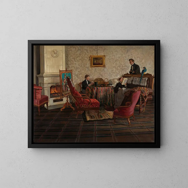The Danish Minister's Salon in Dresden - Siegwald Dahl — framed artwork on a wall