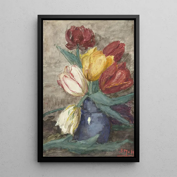 Tulips in a Vase - Sientje Mesdag van Houten — framed artwork on a wall