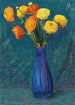 Anémones dans un vase bleu - Sigismund Righini — artwork view