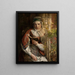a woman in traditional costume reading a book - Sigmund Sokolowski — framed artwork on a wall