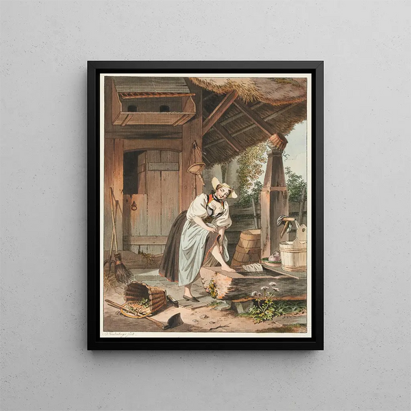 La Propreté Villageoise - Sigmund Freudenberger — framed artwork on a wall