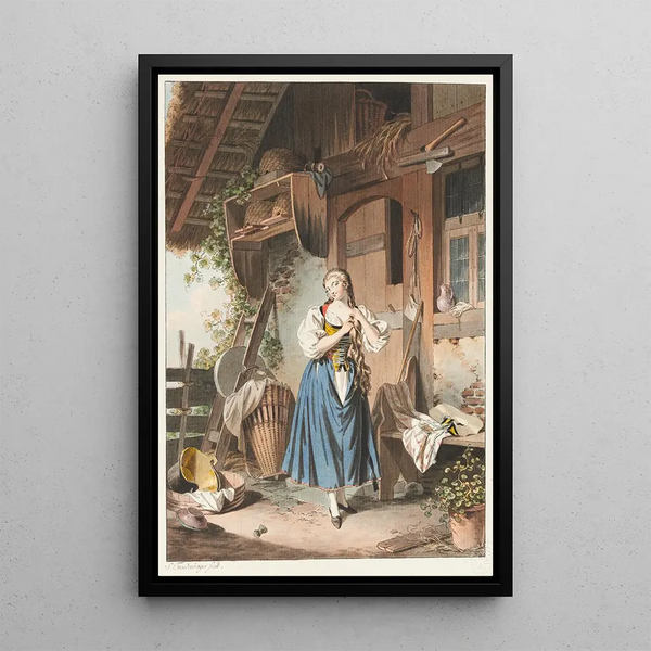 La Toilette champêtre - Sigmund Freudenberger — framed artwork on a wall