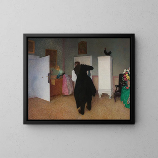 Interior Painting - Sigmund Walter Hampel — framed artwork on a wall