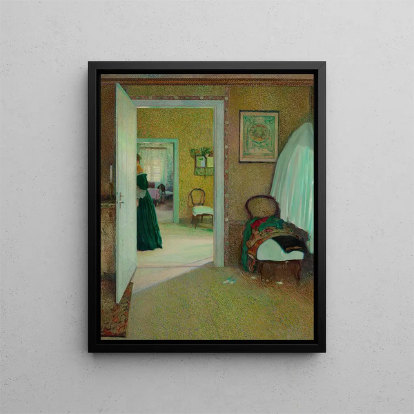 Interior Painting - Sigmund Walter Hampel — framed artwork on a wall