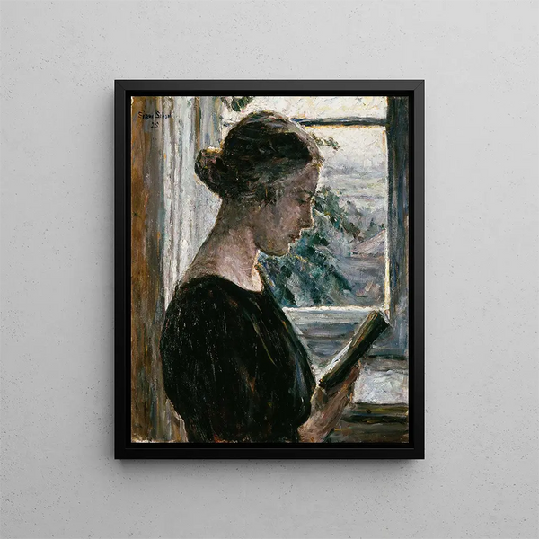 Woman in profile - Signe Scheel — framed artwork on a wall