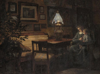 Winter Evening, mother and child - Sigurd Wandel — artwork view