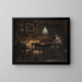 Winter Evening, mother and child - Sigurd Wandel — framed artwork on a wall
