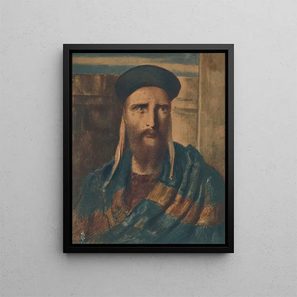 A religious scholar - Simeon Solomon — framed artwork on a wall