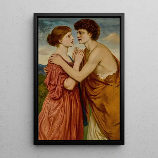 Damon and Aglaé - Simeon Solomon — framed artwork on a wall