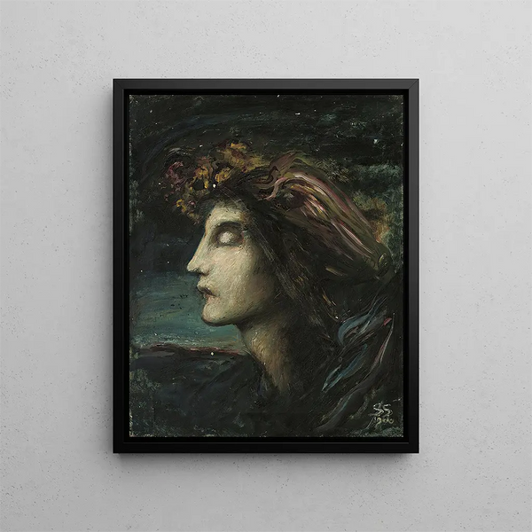Study of the Head - Simeon Solomon — framed artwork on a wall