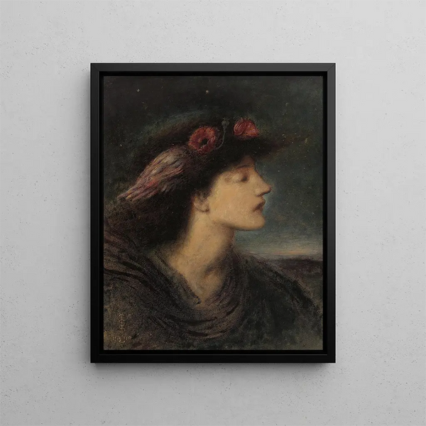 Night Painting - Simeon Solomon — framed artwork on a wall