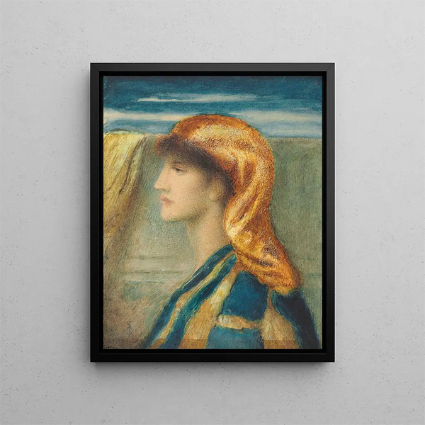 La coiffe dorée - Simeon Solomon — framed artwork on a wall