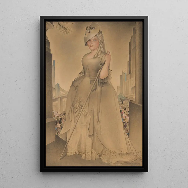 Portrait Painting of Gloria Swanson - Simkha Simkhovitch — framed artwork on a wall