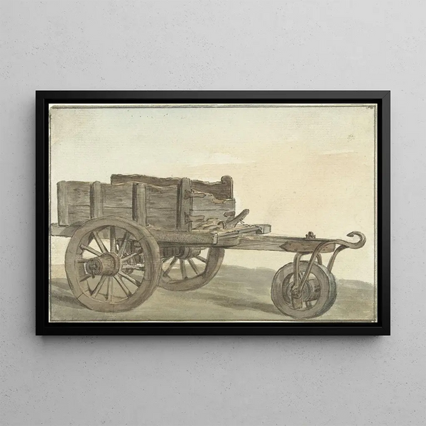 Charrette paysanne - Simon Andreas Krausz — framed artwork on a wall