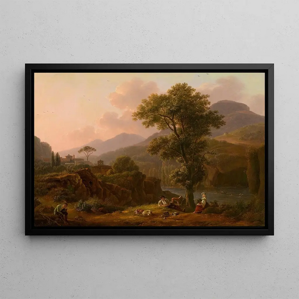 Italian landscape painting - Simon Denis — framed artwork on a wall