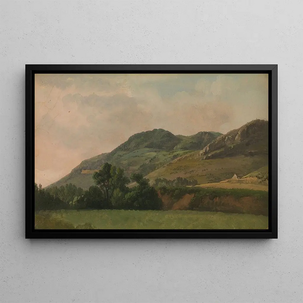 Mountain landscape in Tivoli - Simon Denis — framed artwork on a wall