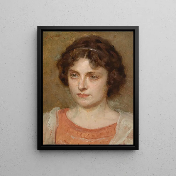 Portrait of a Girl - Simon Glücklich — framed artwork on a wall
