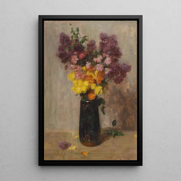 Flower Still Life - Simon Glücklich — framed artwork on a wall
