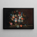 Flowers in a wicker basket on a stone ledge - Simon Hardime — framed artwork on a wall