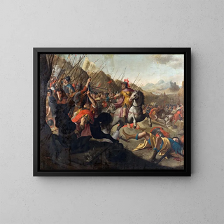 A Roman Battle - Simon Peter Tilemann — framed artwork on a wall