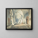 Cloître dans un couvent - Simon Quaglio — framed artwork on a wall
