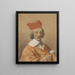 Portrait of Armand-Jean du Plessis, Cardinal Richelieu - Simon Vouet — framed artwork on a wall