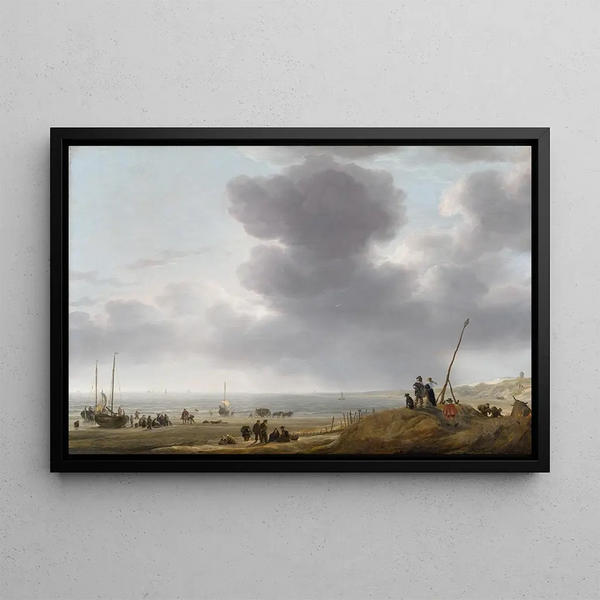 View of the Beach - Simon de Vlieger — framed artwork on a wall