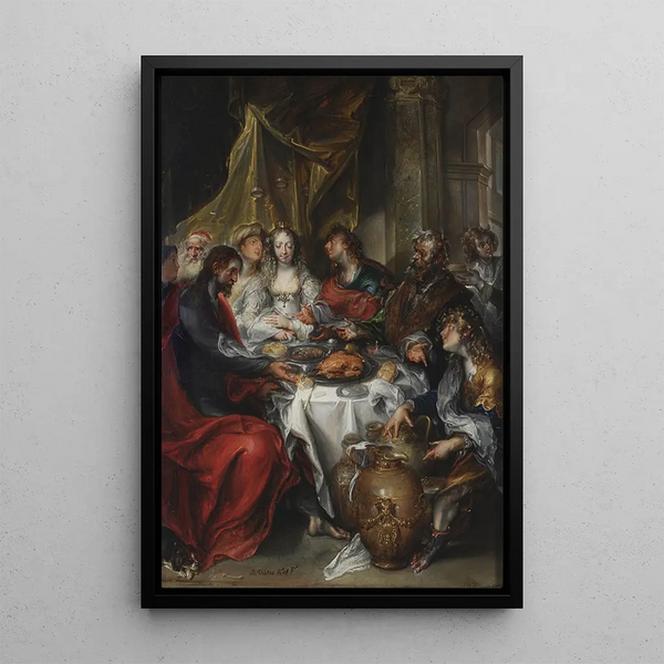Les Noces de Cana - Simon de Vos — framed artwork on a wall