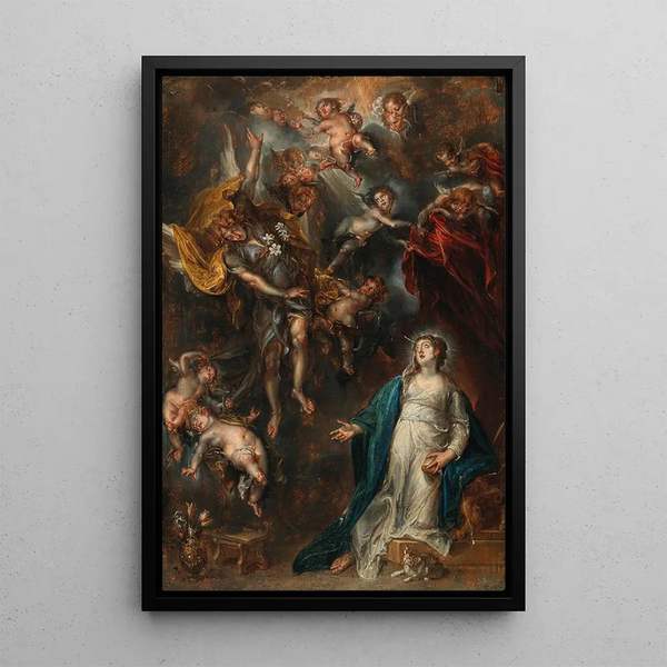 L'Annonciation - Simon de Vos — framed artwork on a wall