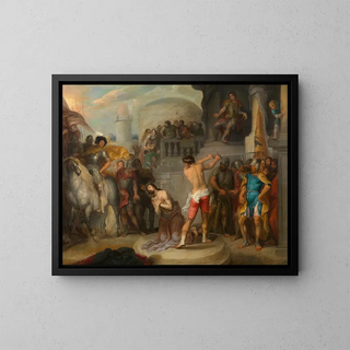 La décapitation de saint Paul - Simon de Vos — framed artwork on a wall