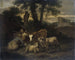 Italian landscape with shepherdess and herds - Simon van der Does — artwork view