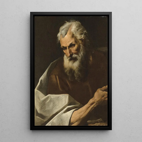 A Saint Figure - Simone Cantarini — framed artwork on a wall