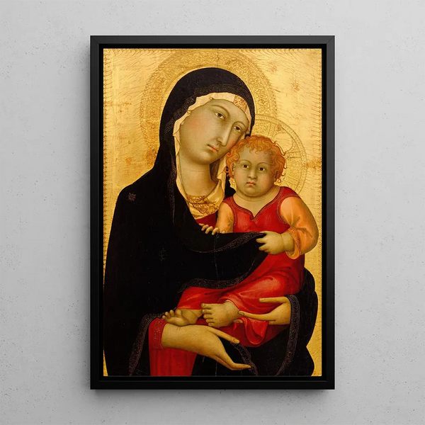 Virgin and Child Painting - Simone Martini — framed artwork on a wall