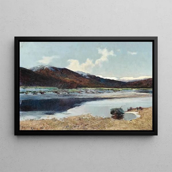 At the water's edge Loch Lomond Scotland - Sir Alfred East — framed artwork on a wall