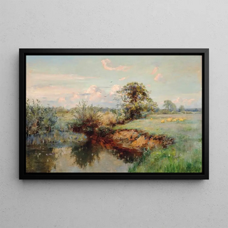 Sir Alfred East - Grazing Sheep Summer.webp