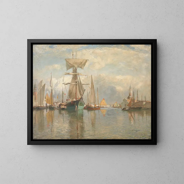 Venice by boat - Sir David Murray — framed artwork on a wall