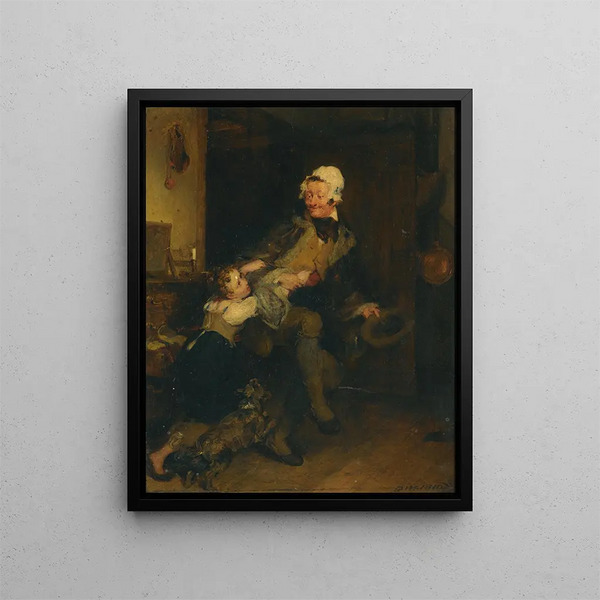 Grandmother's Cap Painting - Sir David Wilkie — framed artwork on a wall