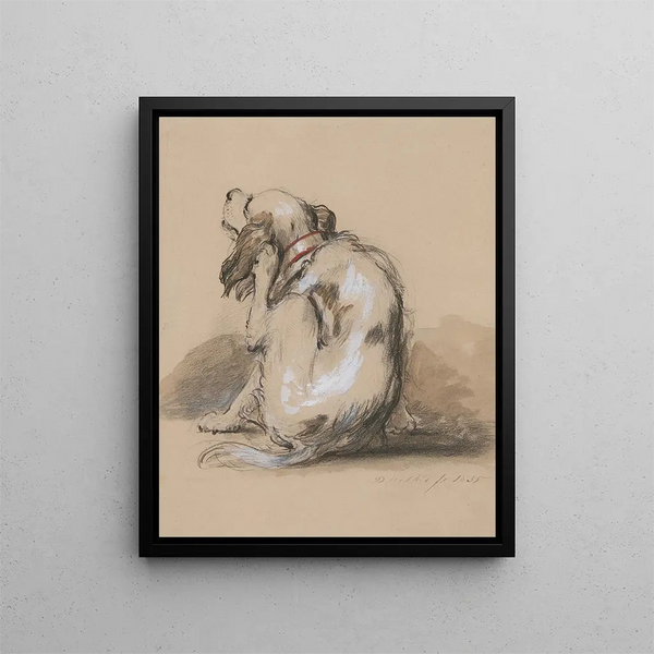 Épagneul King Charles - Sir David Wilkie — framed artwork on a wall