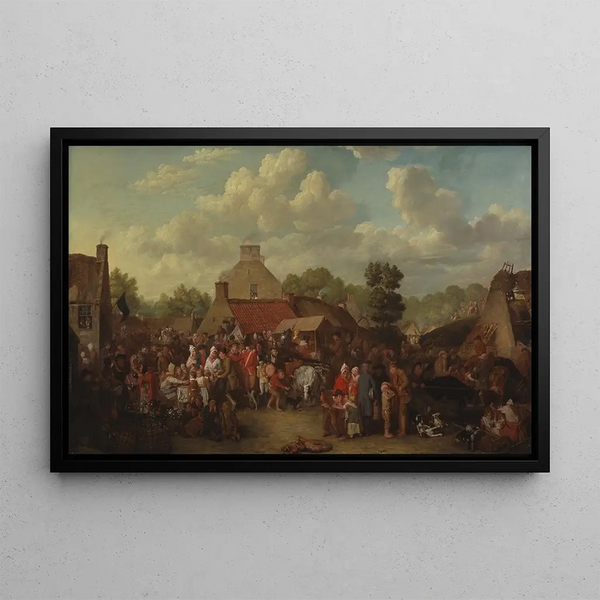The Pitlessie Fair - Sir David Wilkie — framed artwork on a wall