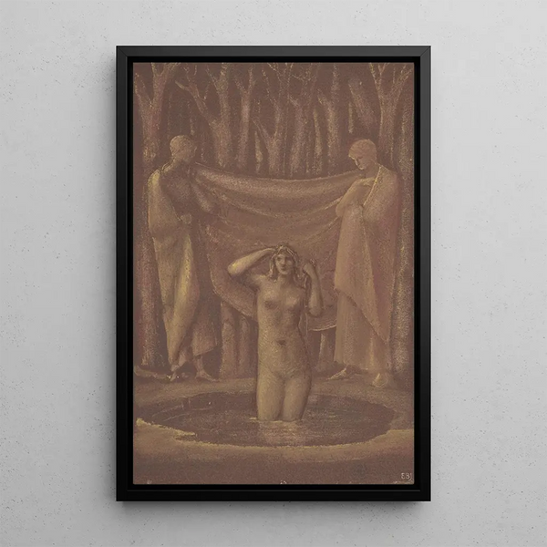 Bath of Venus - Sir Edward Coley Burne-Jones — framed artwork on a wall
