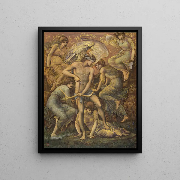 Cupid's Hunting Ground - Sir Edward Coley Burne-Jones — framed artwork on a wall