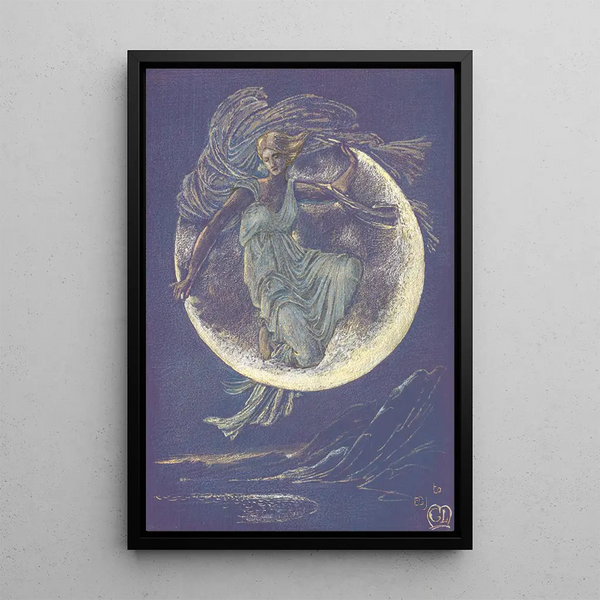 Luna Painting - Sir Edward Coley Burne-Jones — framed artwork on a wall