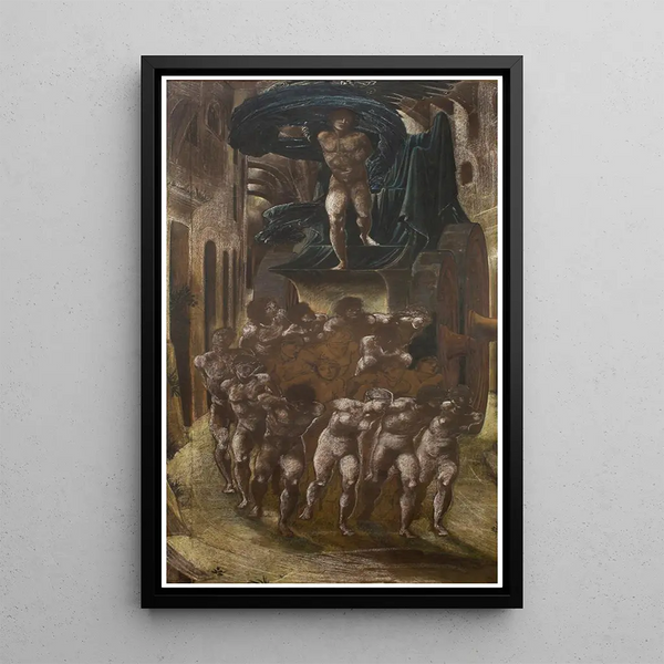The Chariot of Love or L'Errance de l'Amour - Sir Edward Coley Burne-Jones — framed artwork on a wall